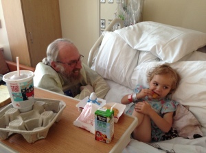Emily got a visit from Bapa/Grandpa Tom this morning!